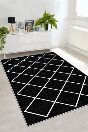 فرش مشکی زیره ضد لغزش df home - کد 825287728