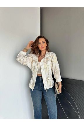 کاپشن سفید زنانه اورسایز QİMYA BUTİK - کد 930367799
