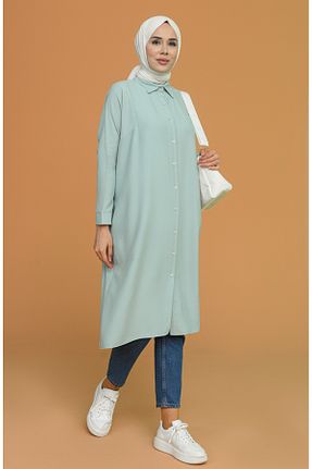 تونیک حجاب سبز زنانه ویسکون sefamerve - کد 834609910