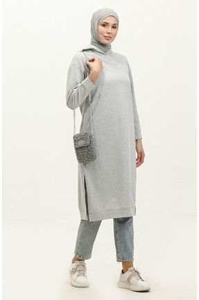تونیک حجاب طوسی زنانه بافتنی sefamerve - کد 834610233
