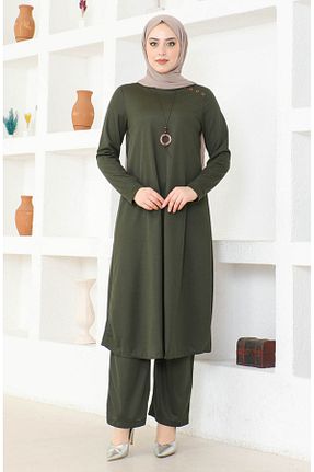 ست بالاتنه و پائین تنه حجاب خاکی زنانه Relaxed sefamerve - کد 836068272