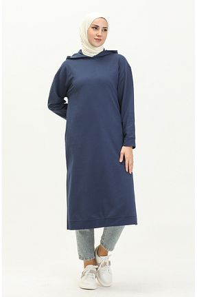 تونیک حجاب سرمه ای زنانه پنبه ای sefamerve - کد 834609913