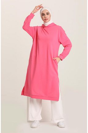 تونیک حجاب صورتی زنانه پنبه پلی استر sefamerve - کد 834609658