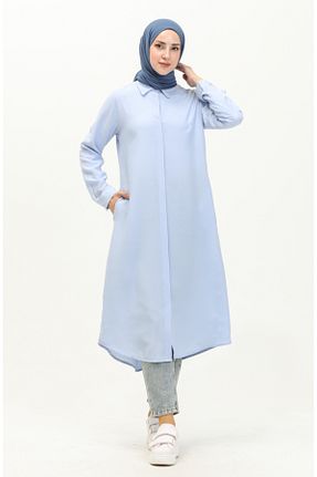 تونیک حجاب آبی زنانه ویسکون sefamerve - کد 834609775