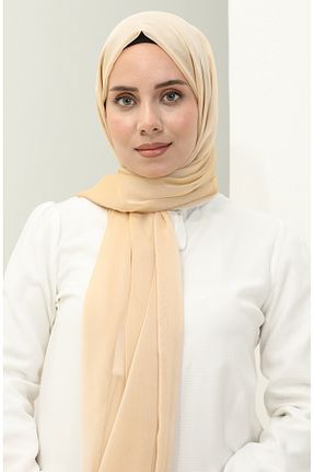 روسری بژ شیفون sefamerve - کد 841205635