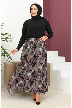 دامن حجاب بنفش زنانه کمر کش دار sefamerve - کد 838476925