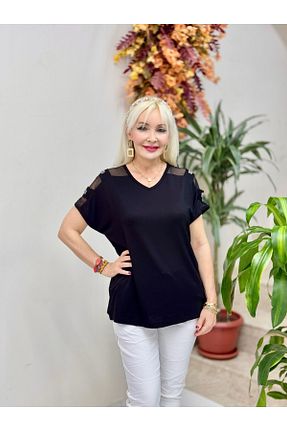 بلوز مشکی زنانه رگولار Punta Otantik - کد 930380656
