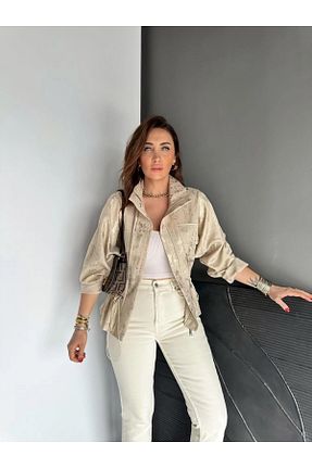 کاپشن طوسی زنانه اورسایز QİMYA BUTİK - کد 930367752