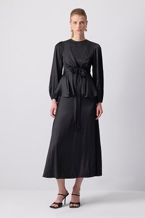 ست بالاتنه و پائین تنه حجاب مشکی زنانه نیمه فیت Touche Prive - کد 930384698