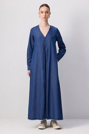 لباس حجاب سرمه ای زنانه اورسایز Touche Prive - کد 930390021