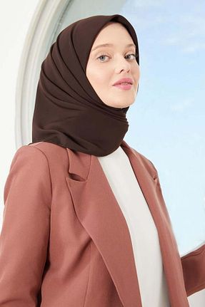 روسری قهوه ای کرپ habib hac malzemeleri - کد 930444656