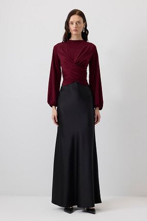 بلوز حجاب زرشکی زنانه ویسکون Touche Prive - کد 930460953