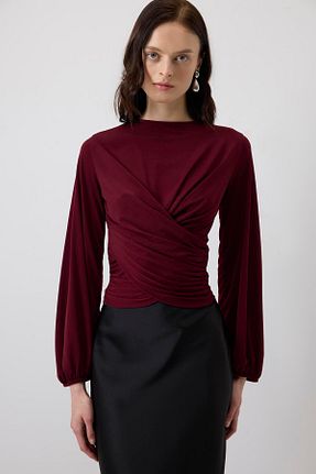بلوز حجاب زرشکی زنانه ویسکون Touche Prive - کد 930460953