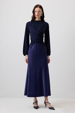 بلوز حجاب سرمه ای زنانه ویسکون Touche Prive - کد 930462862
