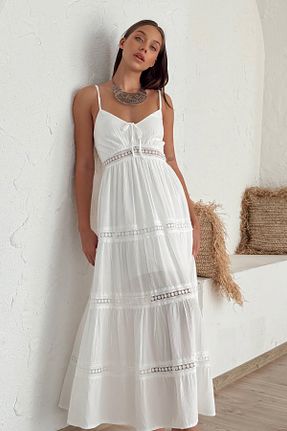 لباس سفید زنانه بافتنی Pissos - کد 906316184