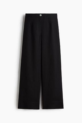 شلوار مشکی زنانه مخلوط کتان H&M - کد 930456825