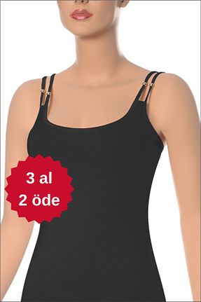 رکابی مشکی زنانه پنبه پلی استر NİSYVE - کد 831350902