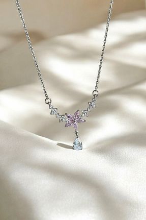 گردنبند استیل ( فولاد ) طوسی زنانه استیل (فولاد) Elifsu Jewelry - کد 928080539