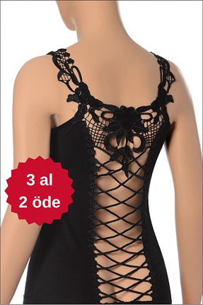 رکابی مشکی زنانه یقه مربعی NİSYVE - کد 851623877