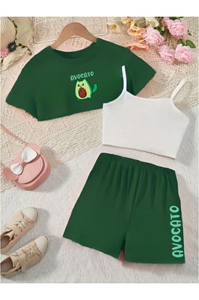 ست بالاتنه و پائین تنه سبز بچه گانه بافت MELADYAN - کد 930469569