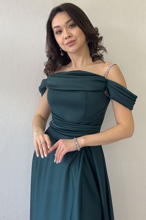 لباس مجلسی سایز بزرگ سبز زنانه Straplez zks grup tekstil - کد 930492705