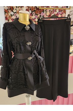 ست بالاتنه و پائین تنه مشکی زنانه بافتنی my312 - کد 930495590