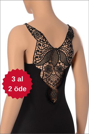 رکابی مشکی زنانه یقه مربعی NİSYVE - کد 854870185