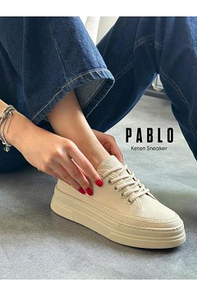 کفش اسنیکر بژ زنانه بند دار Zuum - کد 930492059