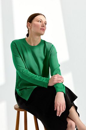 بلوز سبز زنانه ساده Desen Triko - کد 669700445