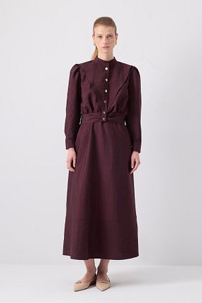 لباس حجاب زرشکی زنانه نیمه فیت Touche Prive - کد 930529115
