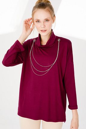 بلوز بنفش زنانه ساده Desen Triko - کد 111377164