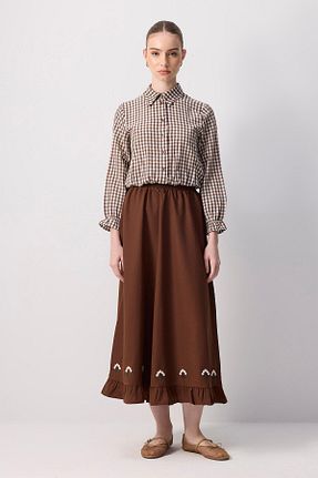 ست بالاتنه و پائین تنه حجاب قهوه ای زنانه نیمه فیت Touche Prive - کد 930531111