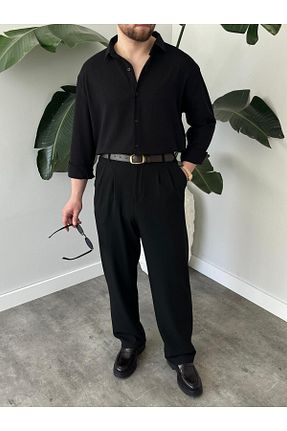 پیراهن مشکی مردانه اورسایز A&O Style - کد 930531714