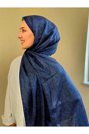 شال سرمه ای زنانه پنبه ای vertu scarfs - کد 921843925