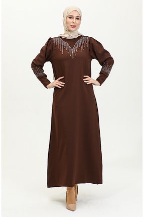 لباس حجاب قهوه ای زنانه رگولار sefamerve - کد 838878019