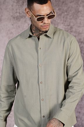پیراهن خاکی مردانه رگولار Butik - کد 904389522