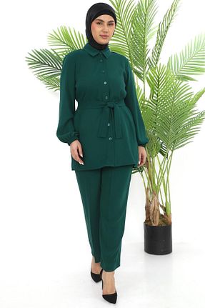 ست بالاتنه و پائین تنه حجاب سبز زنانه گشاد Butik - کد 930491010