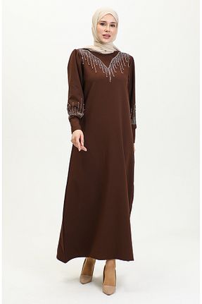 لباس حجاب قهوه ای زنانه رگولار sefamerve - کد 838878019