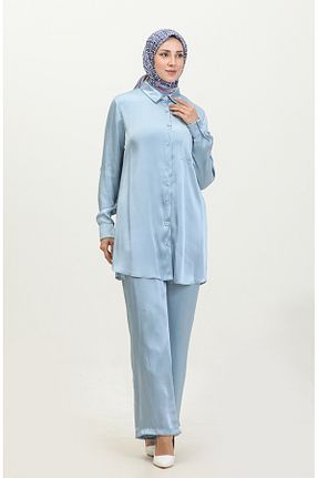 ست بالاتنه و پائین تنه حجاب آبی زنانه Relaxed sefamerve - کد 836068628