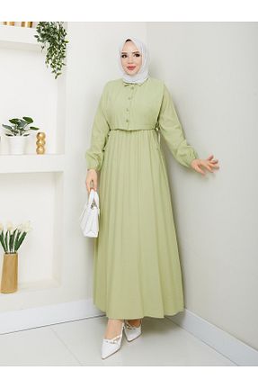 لباس حجاب سبز زنانه اسلیم Moda Krash - کد 930547563