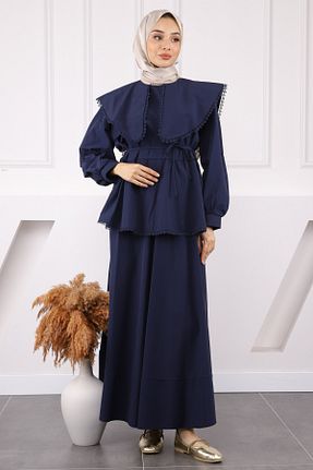 ست بالاتنه و پائین تنه حجاب سرمه ای زنانه رگولار İmajButik - کد 930767126