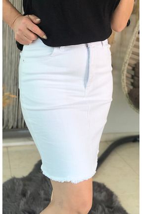 دامن سفید زنانه لیکرا Dila Butik - کد 930556556
