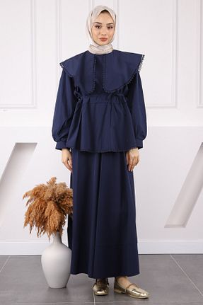 ست بالاتنه و پائین تنه حجاب سرمه ای زنانه رگولار İmajButik - کد 930767126