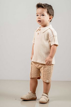 ست بالاتنه و پائین تنه قهوه ای بچه گانه بافتنی bombe - کد 930582004