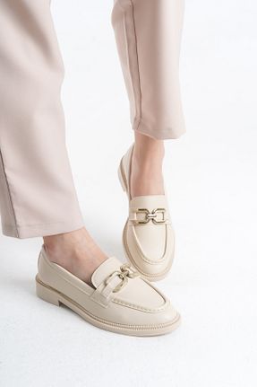 کفش لوفر بژ زنانه چرم مصنوعی LexasUs - کد 930587232