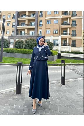 ست بالاتنه و پائین تنه حجاب سرمه ای زنانه Blazer butikhira - کد 829341476