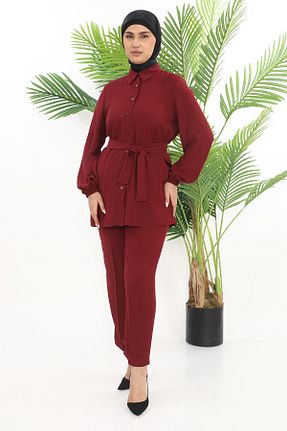 تونیک حجاب زرشکی زنانه بافتنی TUNİK - کد 930741322