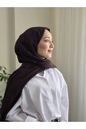 شال قهوه ای زنانه پنبه ای moon scar - کد 922045224