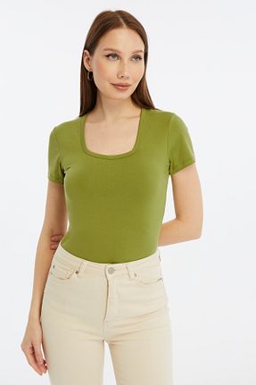 بلوز سبز زنانه ساده LAENT - کد 930603182