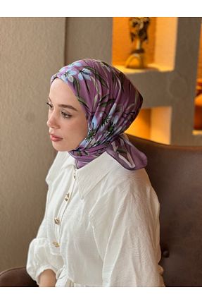 روسری بنفش 100 x 100 Modakaşmir - کد 930639359